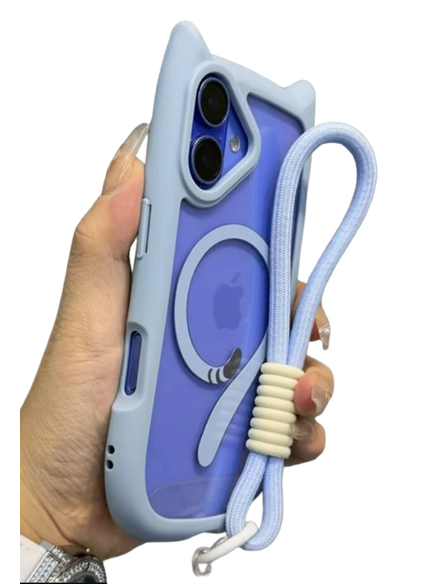 Katzenohr mit Schlaufe Blau