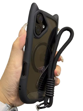 Katzenohr mit Schlaufe Schwarz