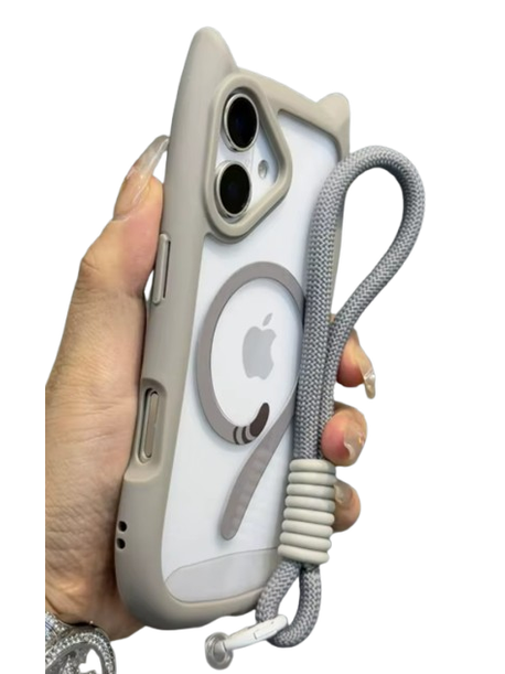 Katzenohr mit Schlaufe Grau