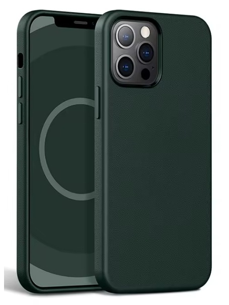 MagSafe Leder Case Grün