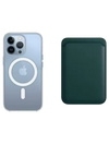 Transparentes MagSafe Case + Wallet in Grün