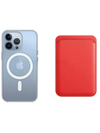 Transparentes MagSafe Case + Wallet in Rot