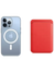 Transparentes MagSafe Case + Wallet in Rot