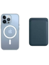 Transparentes MagSafe Case + Wallet in Navy Blau