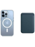 Transparentes MagSafe Case + Wallet in Navy Blau