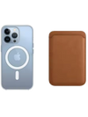 Transparentes MagSafe Case + Wallet in Braun