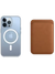 Transparentes MagSafe Case + Wallet in Braun