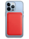 Transparentes MagSafe Case + Wallet in Rot