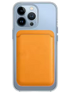 Transparentes MagSafe Case + Wallet in Orange