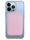 Transparentes MagSafe Case + Wallet in Rosa
