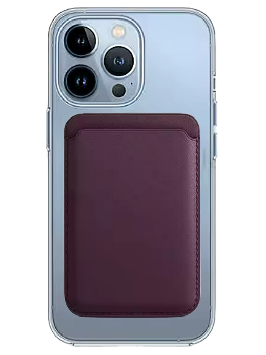 Transparentes MagSafe Case + Wallet in Cherry