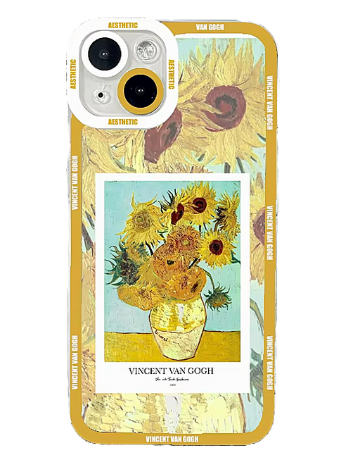 Van Gogh - Zwölf Sonnenblumen in Vase (Exponatbeschriftung)