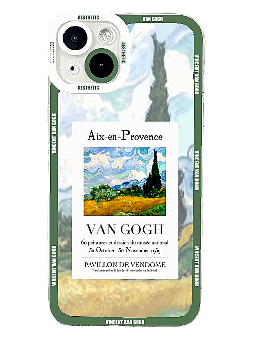 Van Gogh - Weizenfeld mit Zypressen (Exponatbeschriftung)
