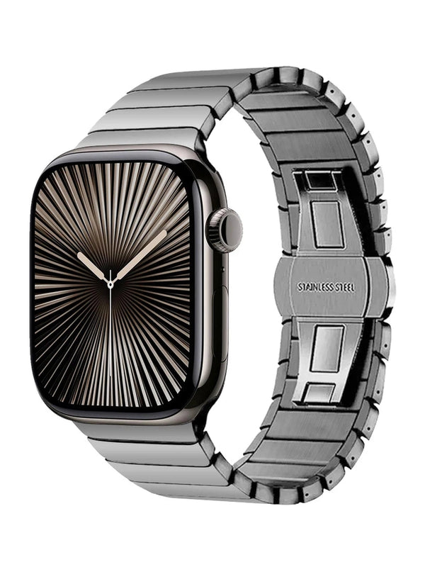 Edelstahl Apple Watch Armband im Titan Look in verschiedenen Farben
