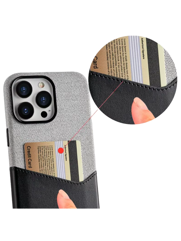 Kartenhalter Case Schwarz-Grau