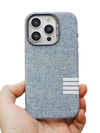 Leinenstoff Case Hellblau