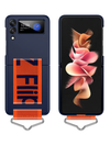 Z Flip Case mit Gurt in Navy Blau
