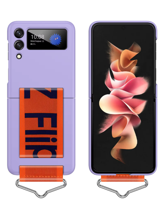 Z Flip Case mit Gurt in Lila