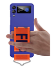 Z Flip Case mit Gurt in Blau