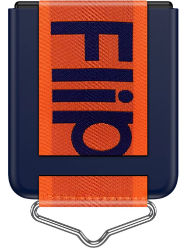Z Flip Case mit Gurt in Navy Blau