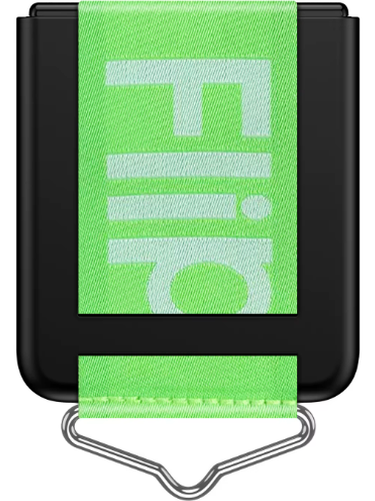 Z Flip Case mit Gurt in Schwarz