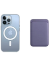 Transparentes MagSafe Case + Wallet in Lila