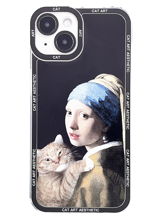 Mädchen mit Perlenohring und Katze
