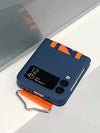 Z Flip Case mit Gurt in Navy Blau