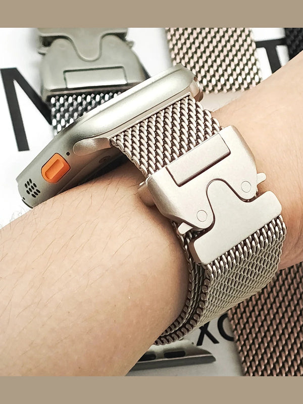 "Strap" Milanese Armband mit Klickverschluss